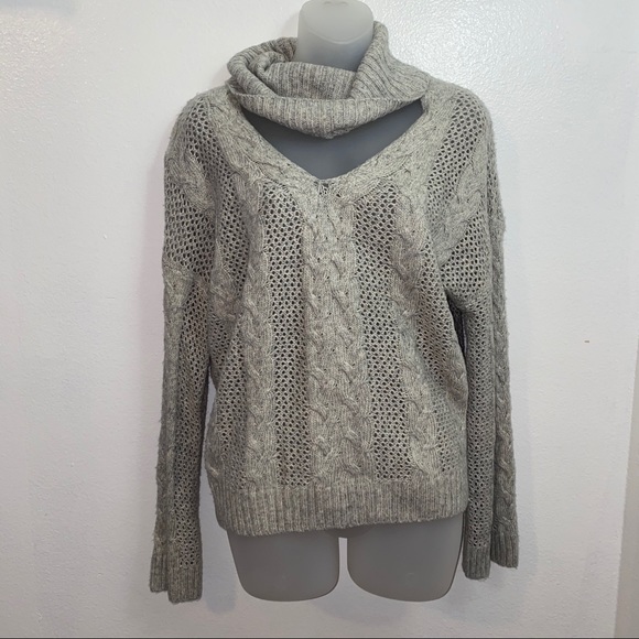 Urban Outfitters Sweaters - Urban Outfitters cream deep V cowl neck sweater